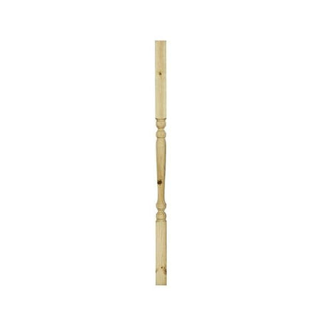 Pine colonial spindle baluster 41mm x 41mm x 900mm on white background