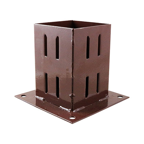 TIMco Quick Fit Bolt Down Post Shoe Red 100mm x 100mm for timber fence posts