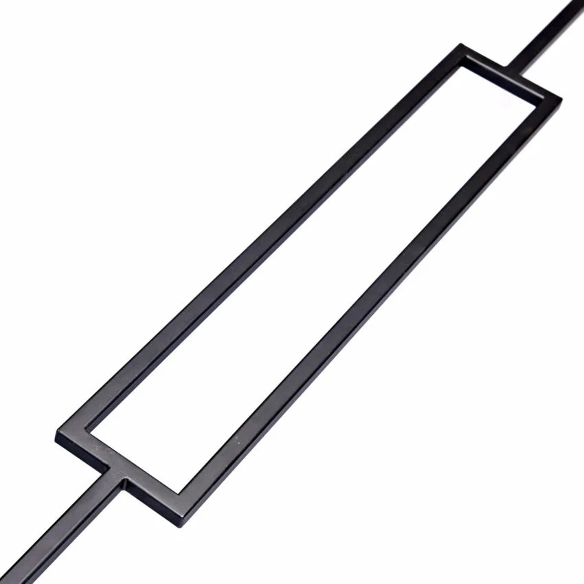 Black powder coated square hollow steel staircase spindle 13mm x 1118mm