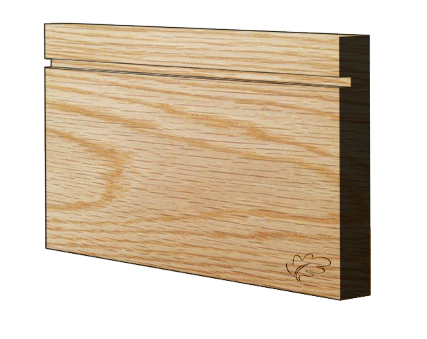 American white oak grooved skirting and architrave profile, unfinished, 25mm nominal thickness