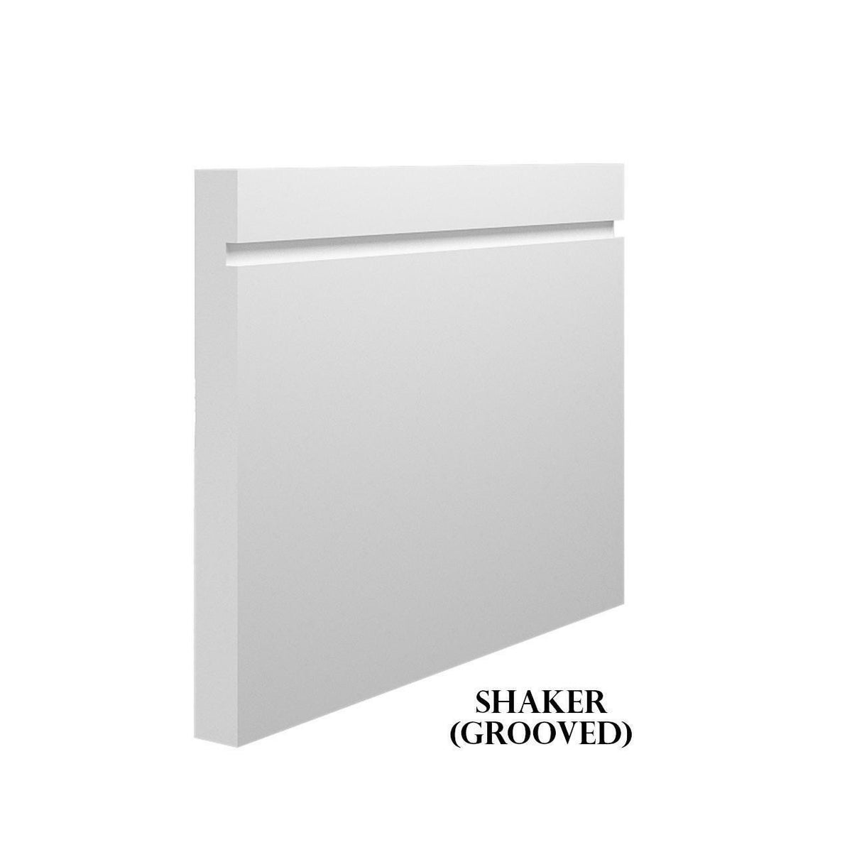 Shaker Grooved White Primed MDF Skirting and Architrave 18mm x 144mm x 4.4m length