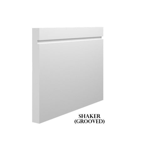 Shaker Grooved White Primed MDF Skirting and Architrave 18mm x 144mm x 4.4m length