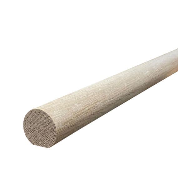 Solid American white oak 44mm mopstick wall mounted handrail 4.2m length