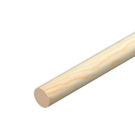 9mm pine dowel rod 2400mm length, full length view showing round profile