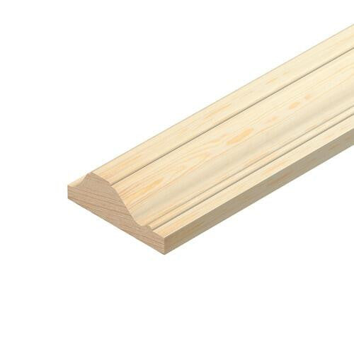 Pine cover mould 12mm x 33mm x 2400mm, full length view