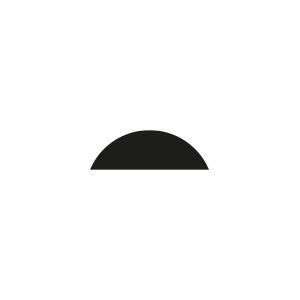 Cross-section profile of pine half round cover moulding 6mm x 18mm showing rounded edge detail