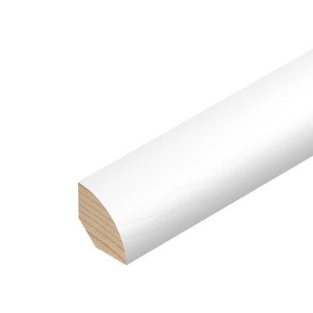 White primed pine quadrant 15mm x 15mm showing full 2400mm length