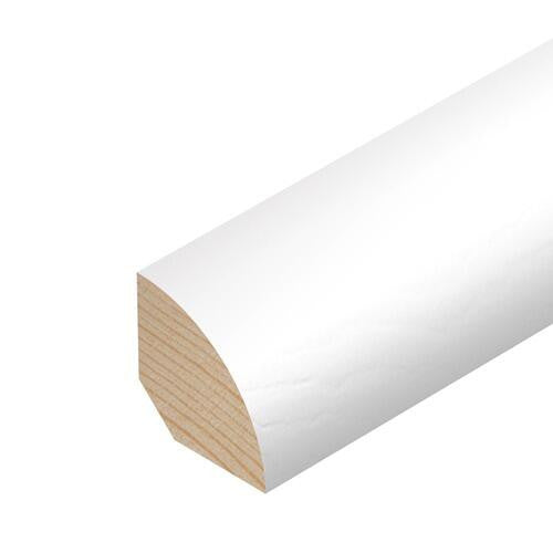 White primed pine quadrant moulding 18mm x 18mm, full length view