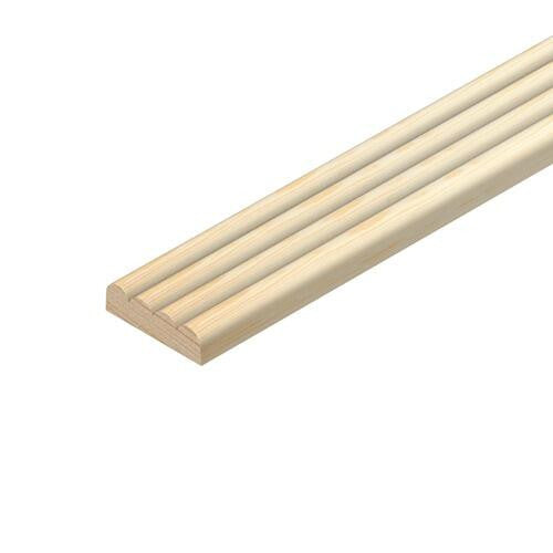 Pine reed mould architrave 34mm x 6mm x 2400mm, full length view