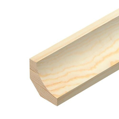 Pine scotia moulding 21mm x 21mm x 2400mm, concave softwood profile for internal corners and flooring