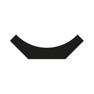 Cross-section profile of 42mm x 14mm pine scotia moulding showing curved concave shape