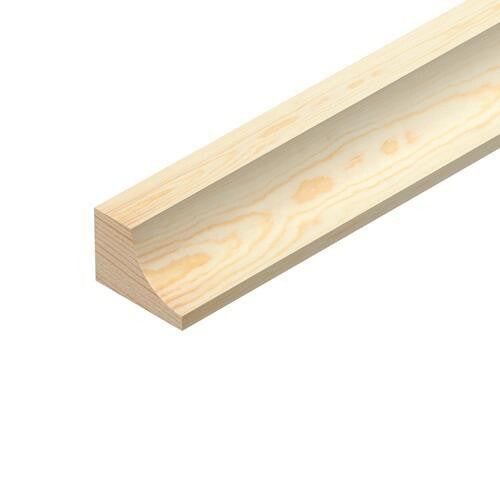 Pine scotia moulding 15mm x 21mm x 2400mm, straight-grained softwood, full length view