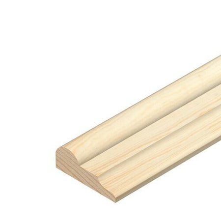 Pine broken ogee decorative moulding 21mm x 8mm x 2400mm - full length view