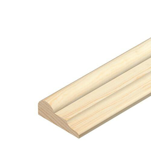 Pine broken ogee decorative moulding 21mm x 8mm x 2400mm - full length view