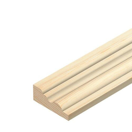 Pine panel mould 8mm x 21mm x 2400mm, traditional curved softwood profile