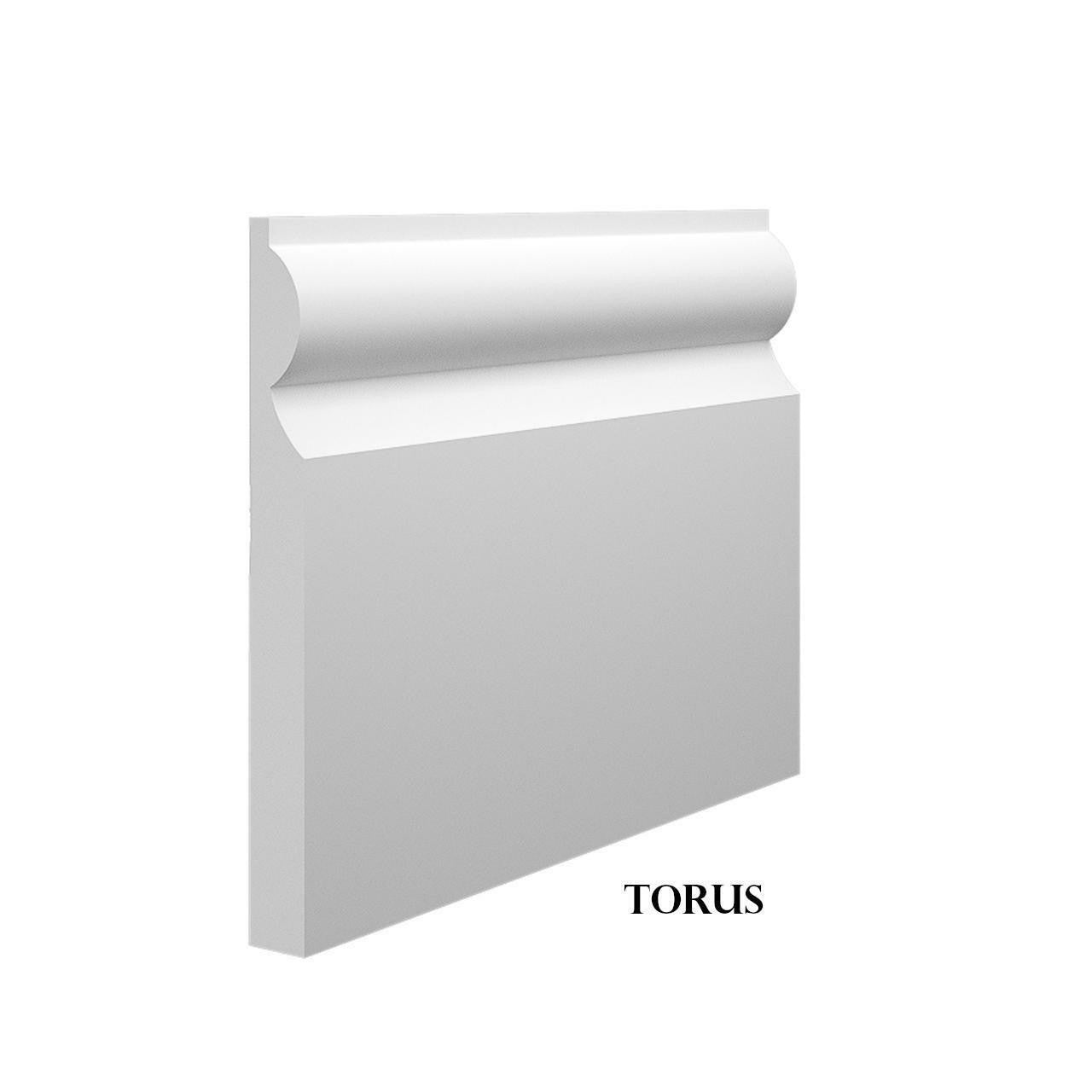 Torus white primed MDF skirting and architrave 18mm x 168mm 4.4m length