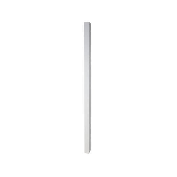 White primed square edge spindle baluster 41mm x 41mm 900mm, shown upright against plain background