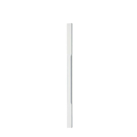 White primed stop chamfer spindle baluster 900mm 41x41mm on plain background